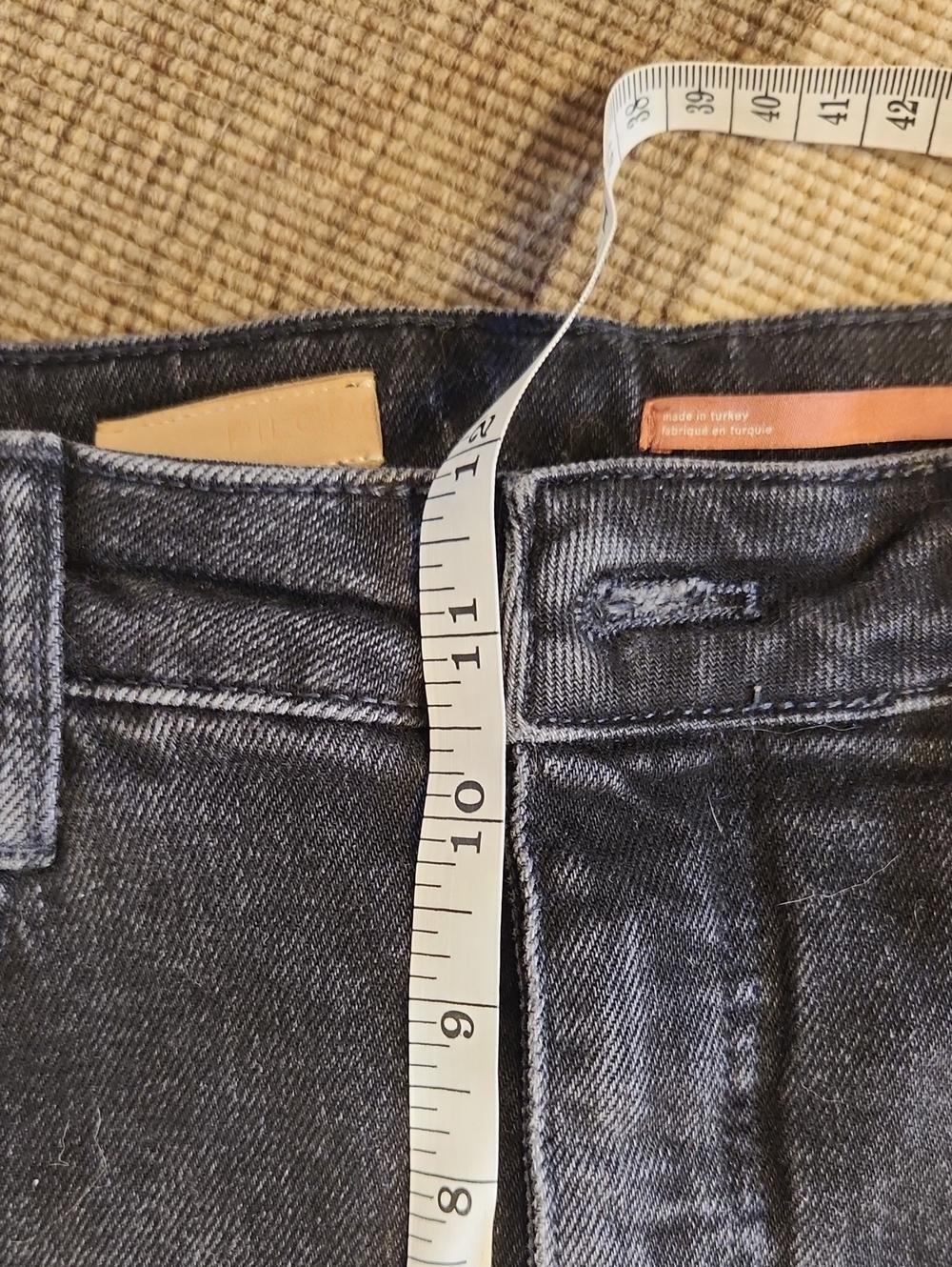Pilcro The Cigarette Raw Hem Jeans Washed Black 28 - Picture 10 of 11